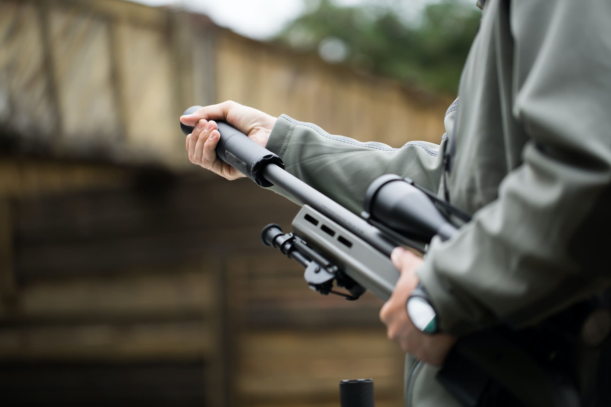 Suppressor mounted on a pistol