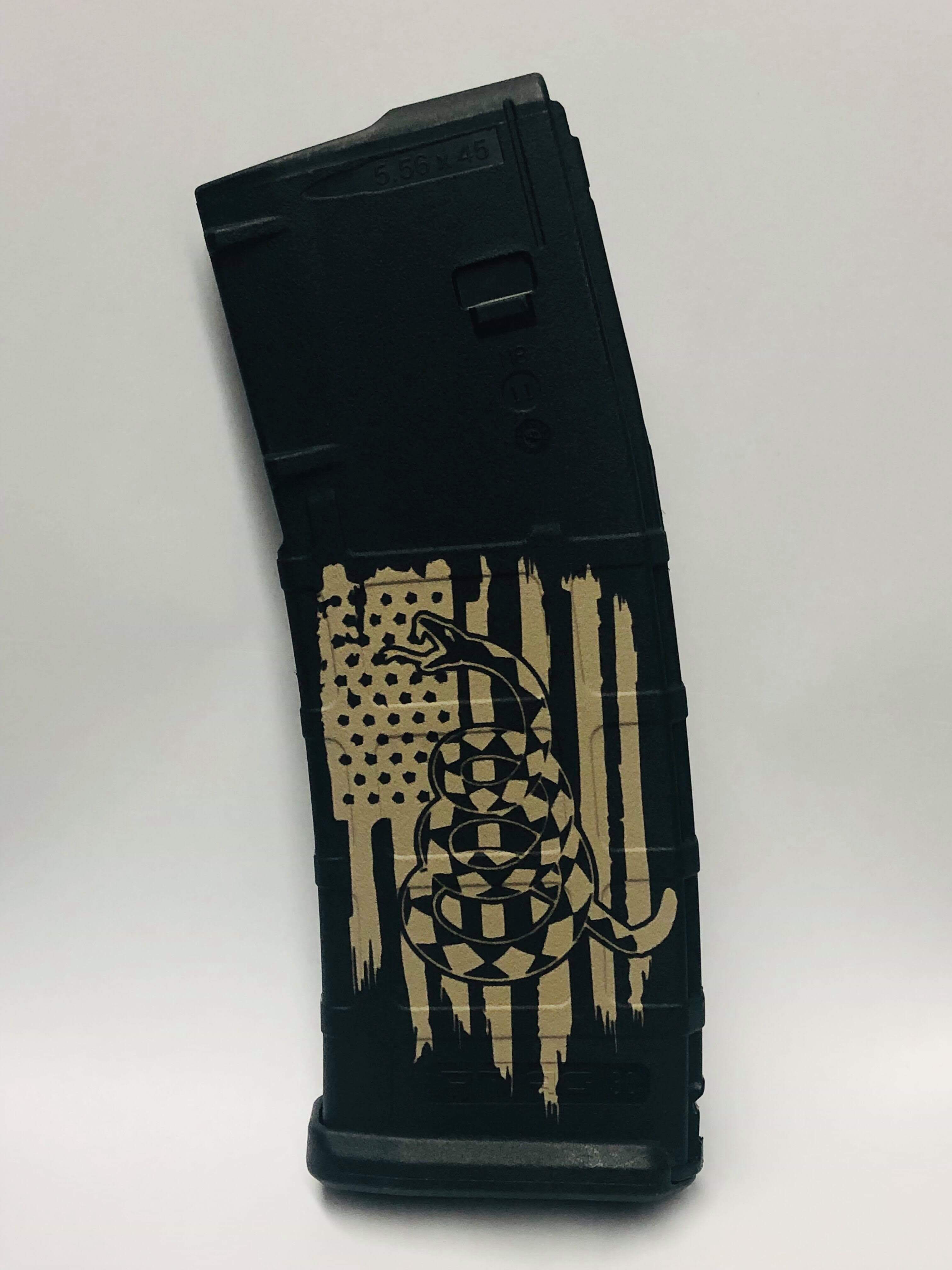 Laser-engraved magazine